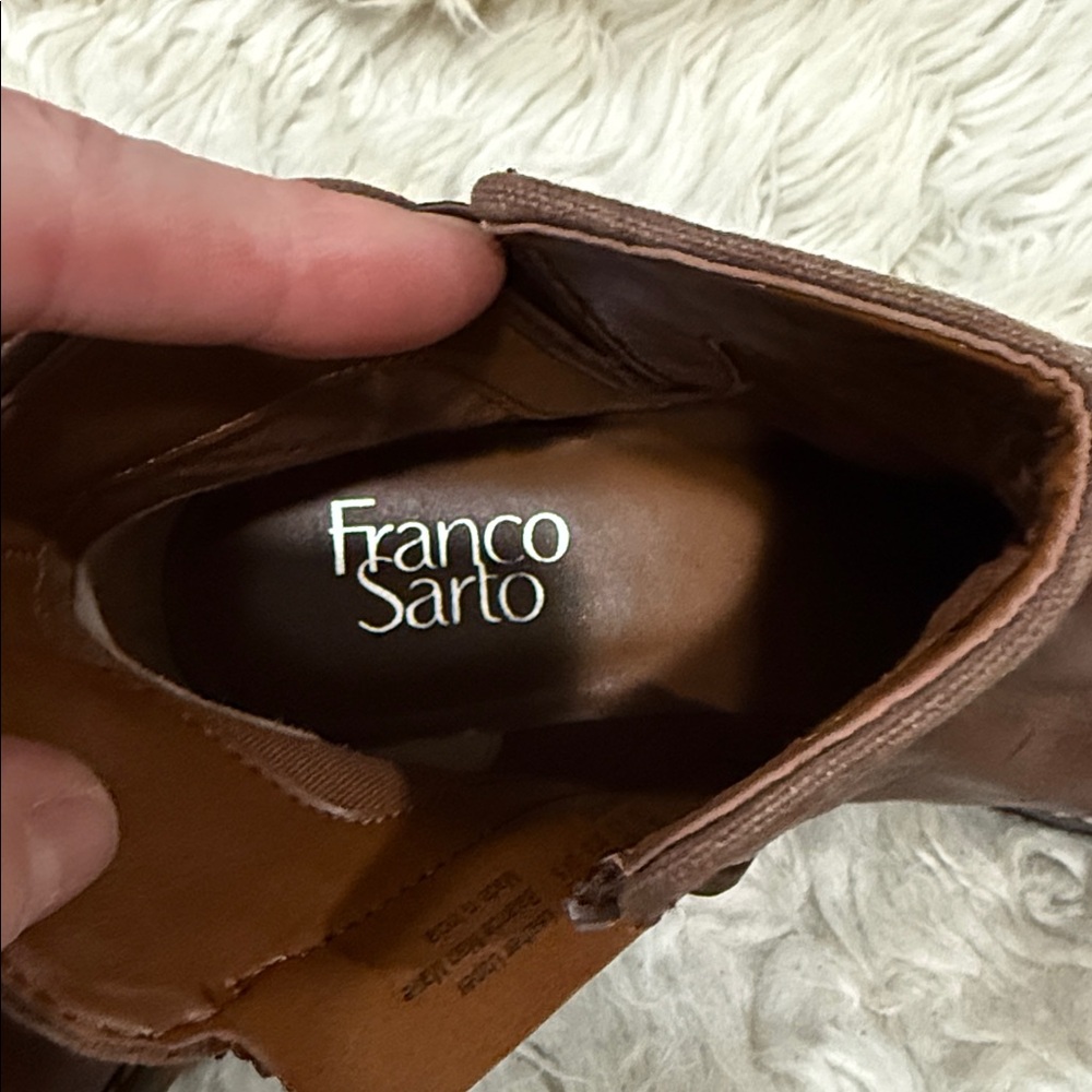 Franco Sarto Marcus ankle booties in brown leather Women’s Size 7.5 M - Picture 9 of 11